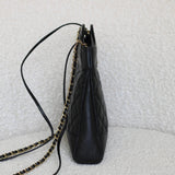 Chanel Black Crumpled Calfskin Mini 31 Shopping Bag with Light Gold Hardware