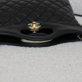 Chanel Black Crumpled Calfskin Mini 31 Shopping Bag with Light Gold Hardware