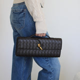 Bottega Veneta Fondant Intreciatto Long Andiamo Top Handle Clutch