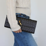 Bottega Veneta Fondant Intreciatto Long Andiamo Top Handle Clutch