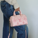 Louis Vuitton Rose Pink Monogram Empreinte Speedy Bandouliere 20