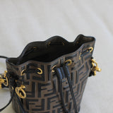 Fendi Brown Calfskin Mon Tresor Mini Bucket Bag
