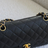 Vintage Chanel Black Caviar Small Classic Flap with 24k Gold Hardware