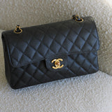 Vintage Chanel Black Caviar Small Classic Flap with 24k Gold Hardware