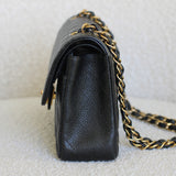 Vintage Chanel Black Caviar Small Classic Flap with 24k Gold Hardware