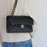 Chanel Black Caviar Small Classic Flap with Gold Hardware
