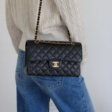 Chanel Black Caviar Small Classic Flap with Gold Hardware