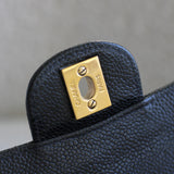 Vintage Chanel Black Caviar Small Classic Flap with 24k Gold Hardware