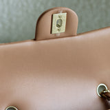 Chanel Dark Beige Lambskin Mini Rectangle with Light Gold Hardware