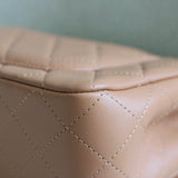 Chanel Dark Beige Lambskin Mini Rectangle with Light Gold Hardware