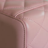 Chanel Pink Lambskin Vanity on Chain with Light Gold Hardware