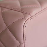 Chanel Pink Lambskin Vanity on Chain with Light Gold Hardware