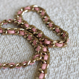 Chanel Pink Lambskin Vanity on Chain with Light Gold Hardware