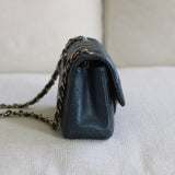 Chanel Pearly Petroleum Blue Caviar Mini Rectangle with Gold Hardware