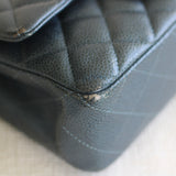 Chanel Pearly Petroleum Blue Caviar Mini Rectangle with Gold Hardware