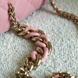 Chanel Pink Lambskin Vanity on Chain with Light Gold Hardware