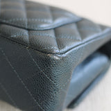 Chanel Pearly Petroleum Blue Caviar Mini Rectangle with Gold Hardware