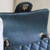 Chanel Pearly Petroleum Blue Caviar Mini Rectangle with Gold Hardware