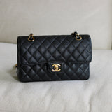 Chanel Black Caviar Small Classic Flap with Gold Hardware