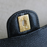 Chanel Black Caviar Small Classic Flap with Gold Hardware
