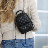 Chanel 24C Black Caviar Mini Backpack with Light Gold Hardware (Pending)