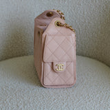 Chanel Light Pink Caviar Mini 25 Hobo Bag with Aged Gold Hardware