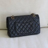 Vintage Chanel Black Caviar Medium Classic Flap with 24k Gold Hardware