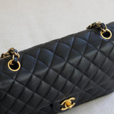 Vintage Chanel Black Caviar Medium Classic Flap with 24k Gold Hardware