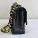 Vintage Chanel Black Caviar Medium Classic Flap with 24k Gold Hardware