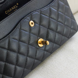 Vintage Chanel Black Caviar Medium Classic Flap with 24k Gold Hardware