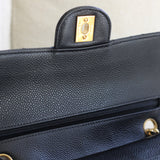 Vintage Chanel Black Caviar Medium Classic Flap with 24k Gold Hardware