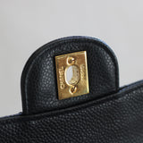 Vintage Chanel Black Caviar Medium Classic Flap with 24k Gold Hardware