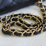 Vintage Chanel Black Caviar Medium Classic Flap with 24k Gold Hardware