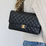 Vintage Chanel Black Caviar Medium Classic Flap with 24k Gold Hardware