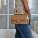 Vintage Chanel Dark Beige Lambskin Small Classic Flap with 24k Gold Hardware (Pending)