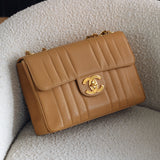 Vintage Chanel Dark Beige Beige Caviar Jumbo with 24k Gold Hardware