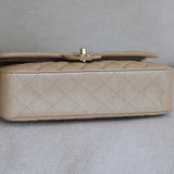 Chanel 19S Iridescent Beige Caviar Medium Classic Flap with Light Gold Hardware