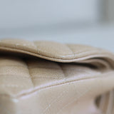 Chanel 19S Iridescent Beige Caviar Medium Classic Flap with Light Gold Hardware