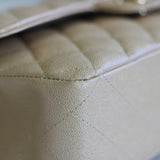 Chanel 19S Iridescent Beige Caviar Medium Classic Flap with Light Gold Hardware