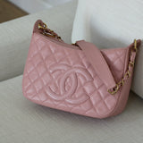 Vintage Chanel Sakura Pink Caviar Shoulder Bag with Gold Hardware