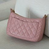 Vintage Chanel Sakura Pink Caviar Shoulder Bag with Gold Hardware
