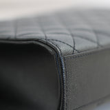 Saint Laurent Black Grain de Poudre Triquilt Envelope Flap with Silver Hardware