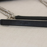 Saint Laurent Black Grain de Poudre Triquilt Envelope Flap with Silver Hardware