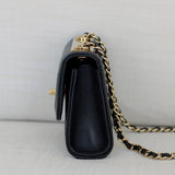 Chanel Black Lambskin Mini Trendy with Light Gold Hardware