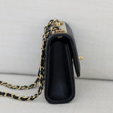 Chanel Black Lambskin Mini Trendy with Light Gold Hardware