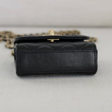 Chanel Black Lambskin Mini Trendy with Light Gold Hardware