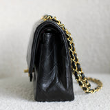 Vintage Chanel Black Lambskin Small Classic Flap with 24k Gold Hardware