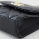 Chanel Black Lambskin Mini Trendy with Light Gold Hardware