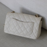 Chanel 17C Ivory Caviar Mini Rectangle with Light Gold Hardware