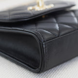 Chanel Black Lambskin Mini Trendy with Light Gold Hardware